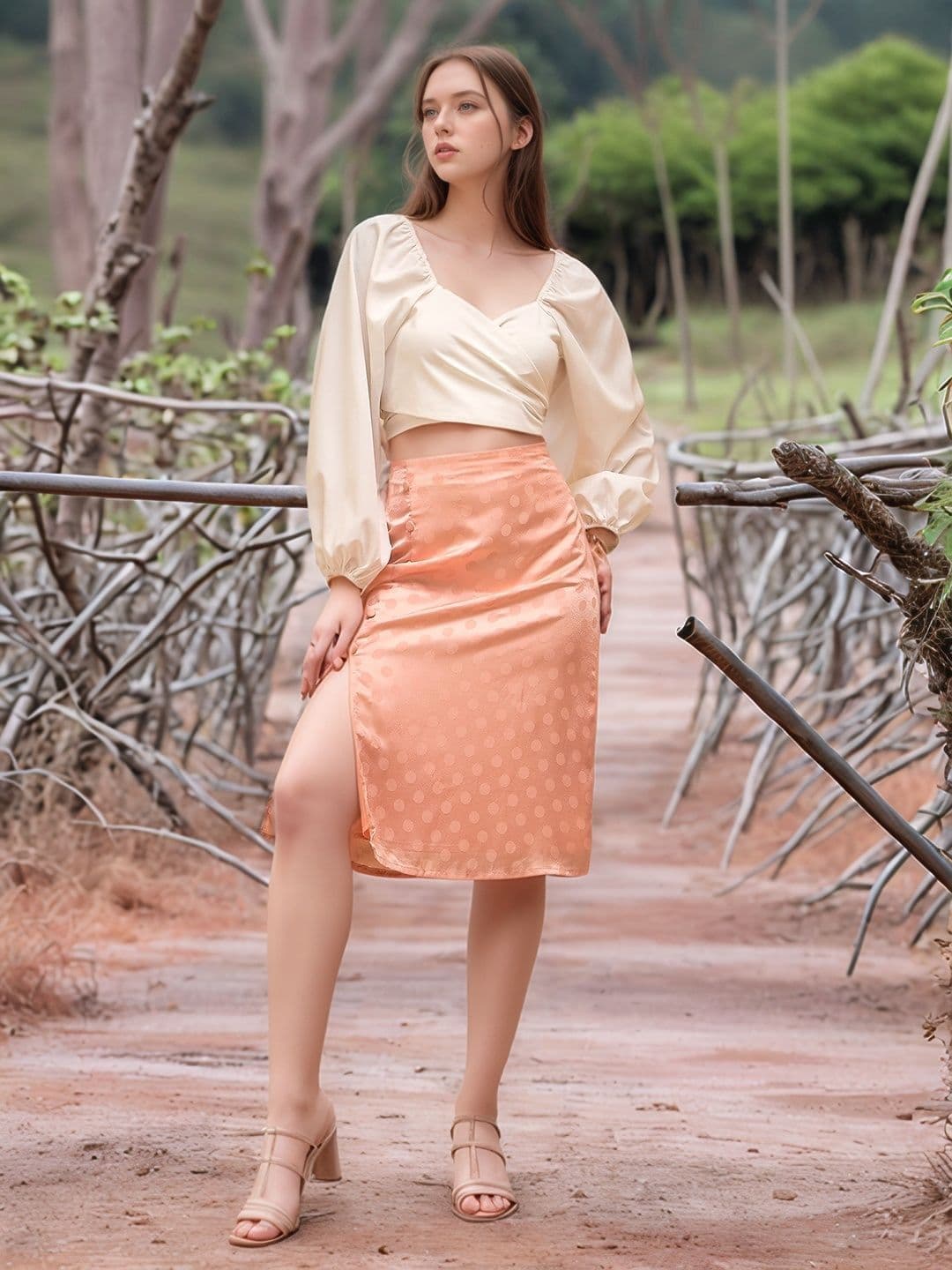 ZYNG Women Polka Dot Printed Straight Skirt - view 1