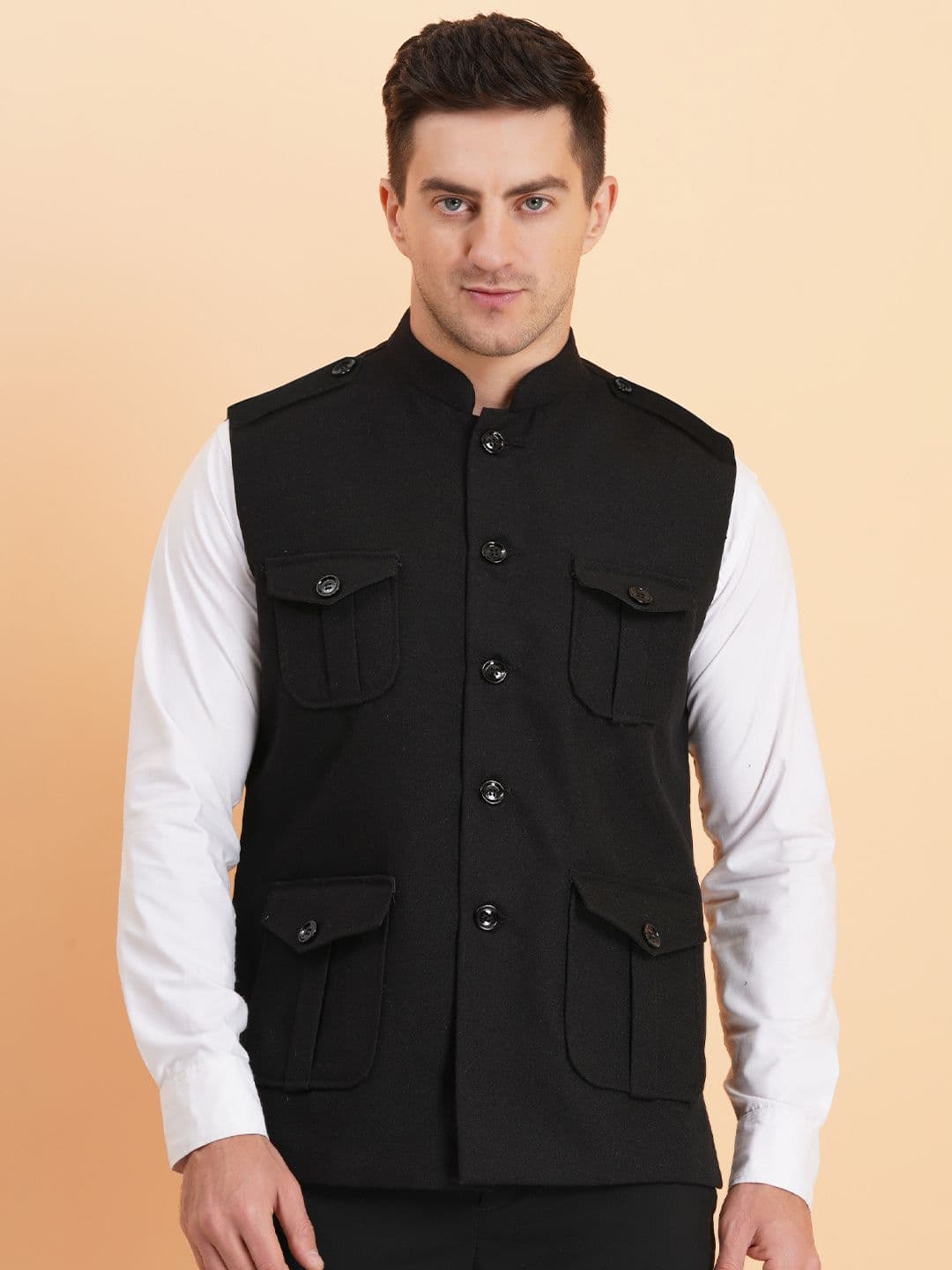 SG LEMAN Mandarin Collar Nehru Jackets - view 1