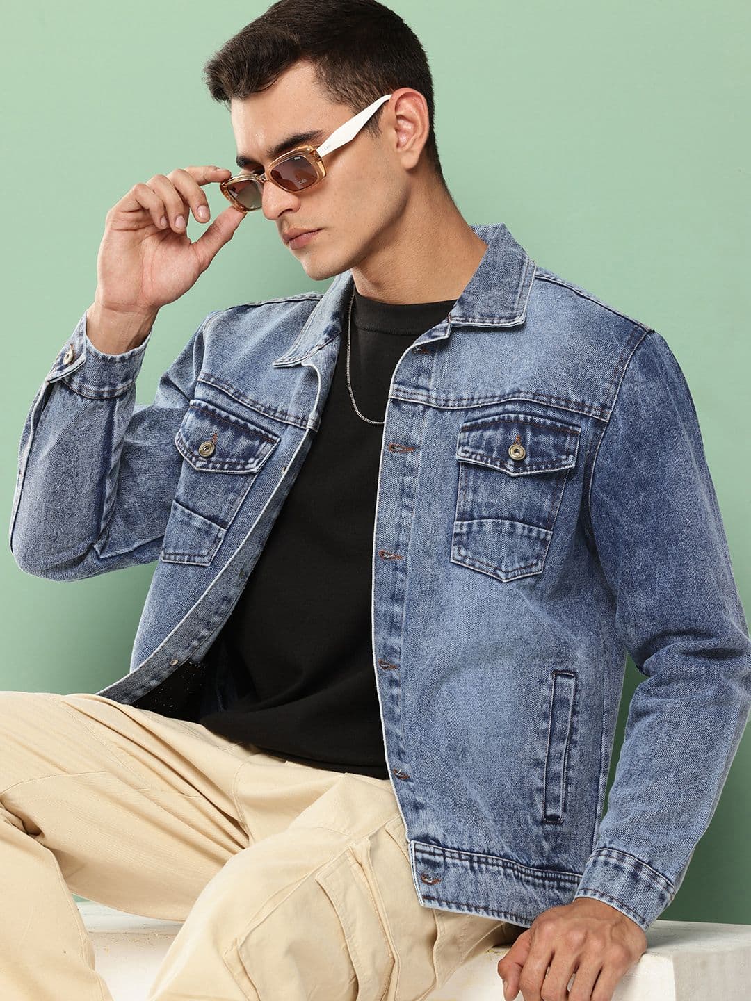 VOXATI Men Washed Denim Jacket - view 1