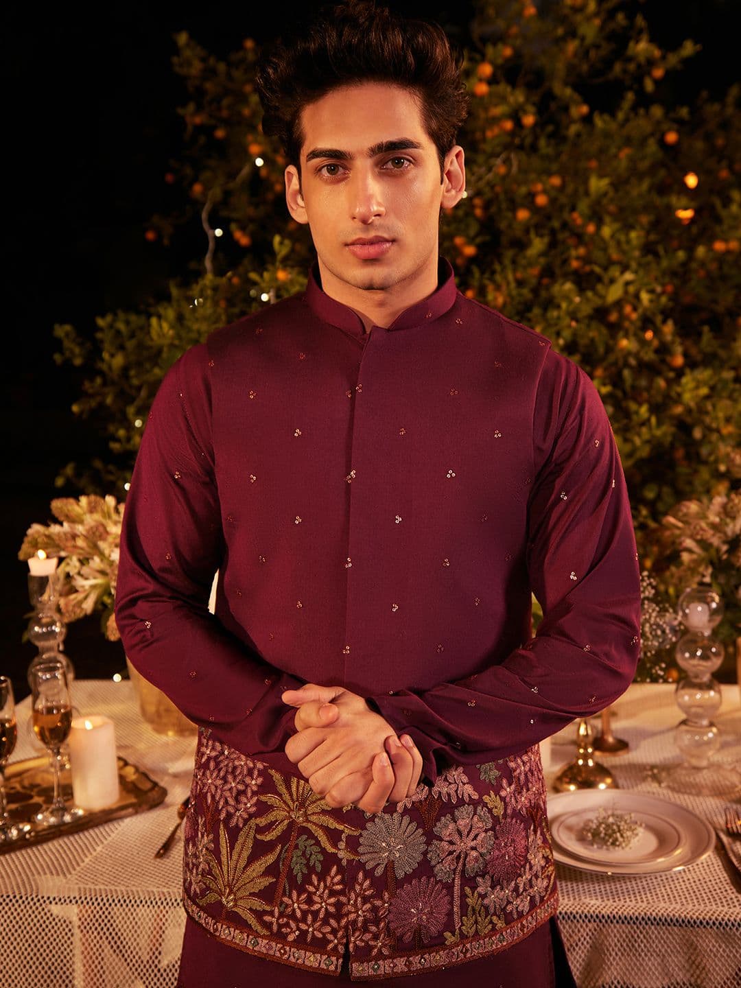KISAH Woven Embroidered Nehru Jackets - view 1
