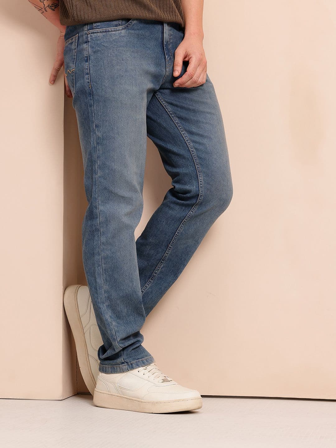 Mast & Harbour Men Washed Effect Slim Fit Stretchable Jeans - view 1