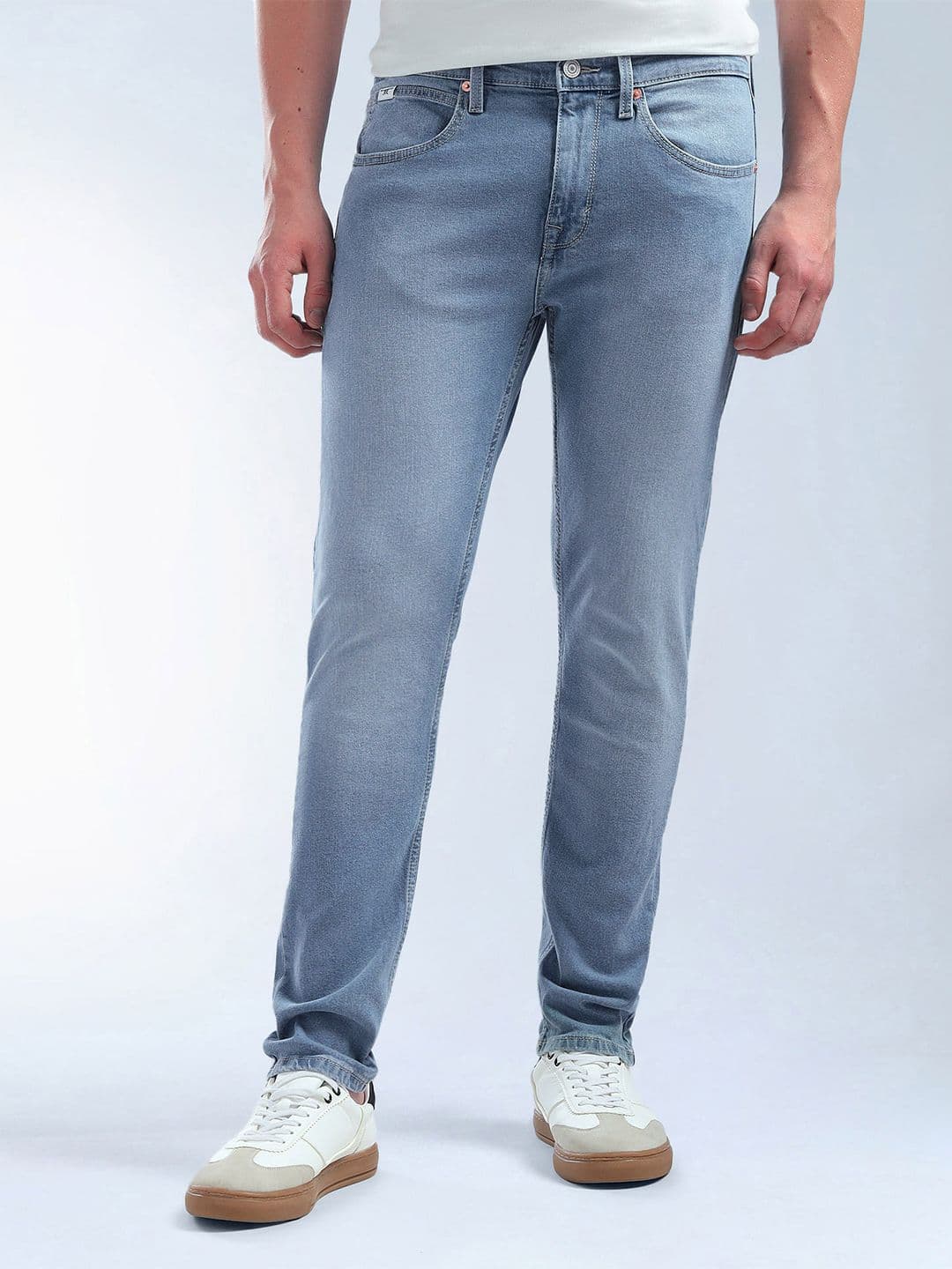 Flying Machine Slash Slim Tapered Fit Light Washed Jeans - view 1
