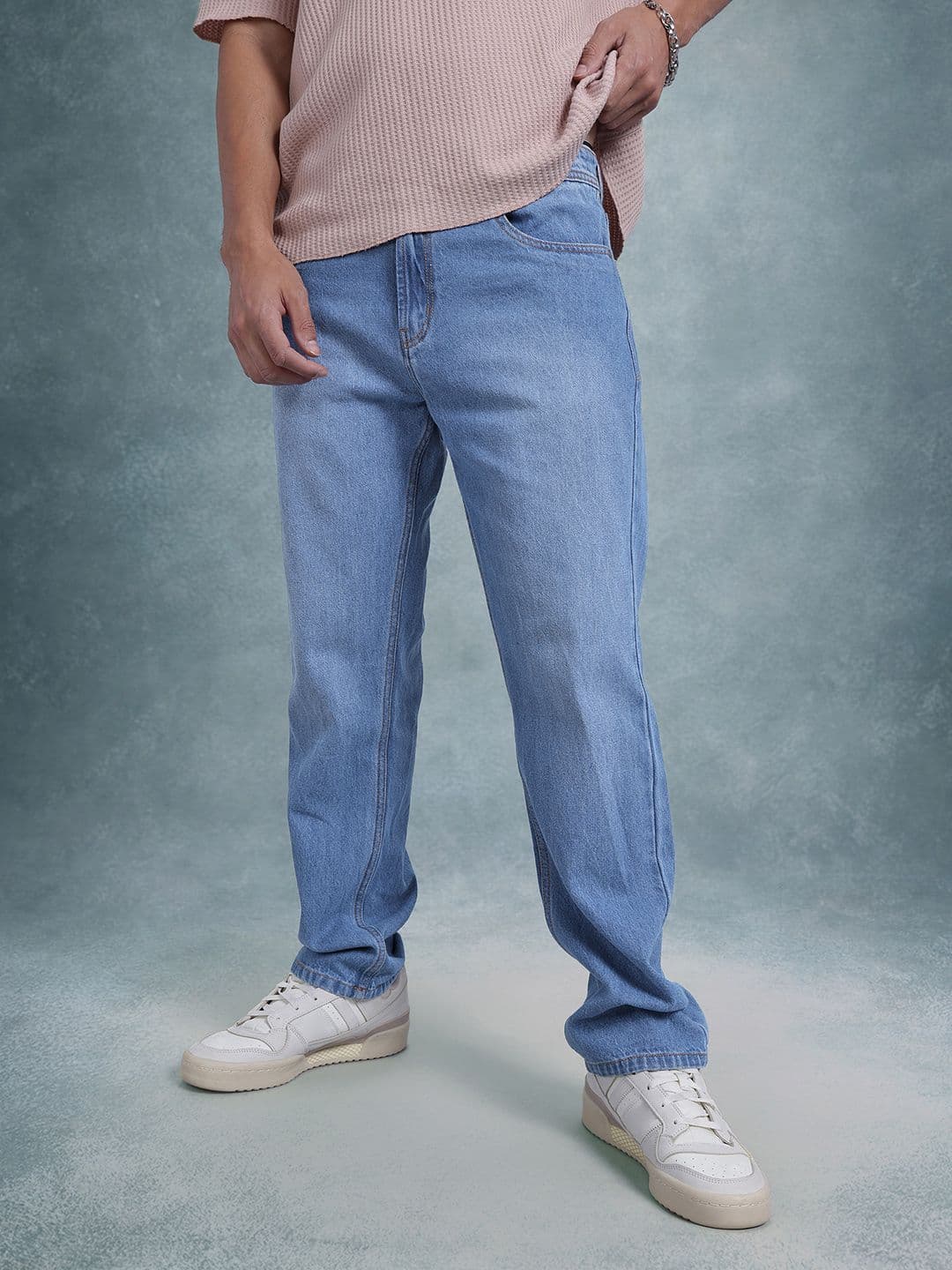 The Roadster Life Co. Men Mid-Rise Pure Cotton Light Fade Relaxed Fit Jeans - view 1
