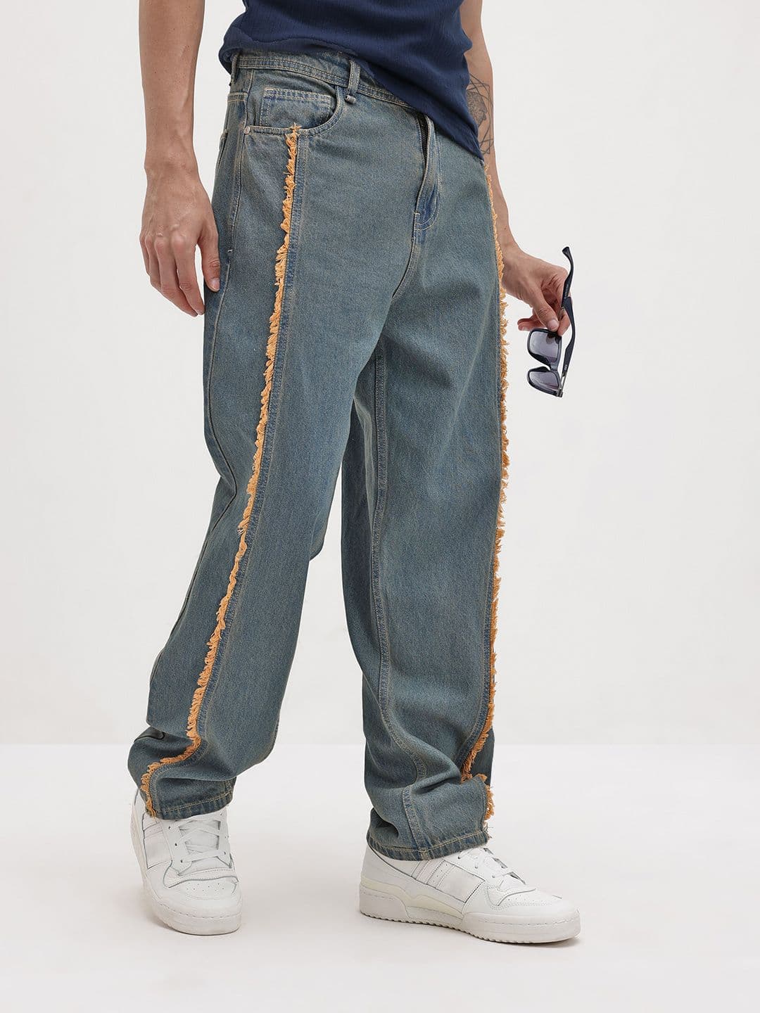 The Roadster Life Co. Men Acid Wash Mid-Rise Loose Fit Pure Cotton Jeans - view 1