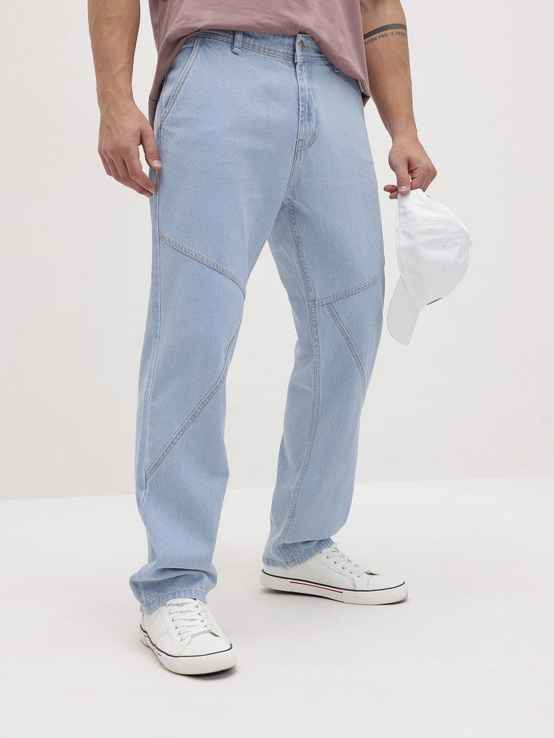The Roadster Life Co. Men Paneled Straight Fit Mid-Rise Jeans - view 1