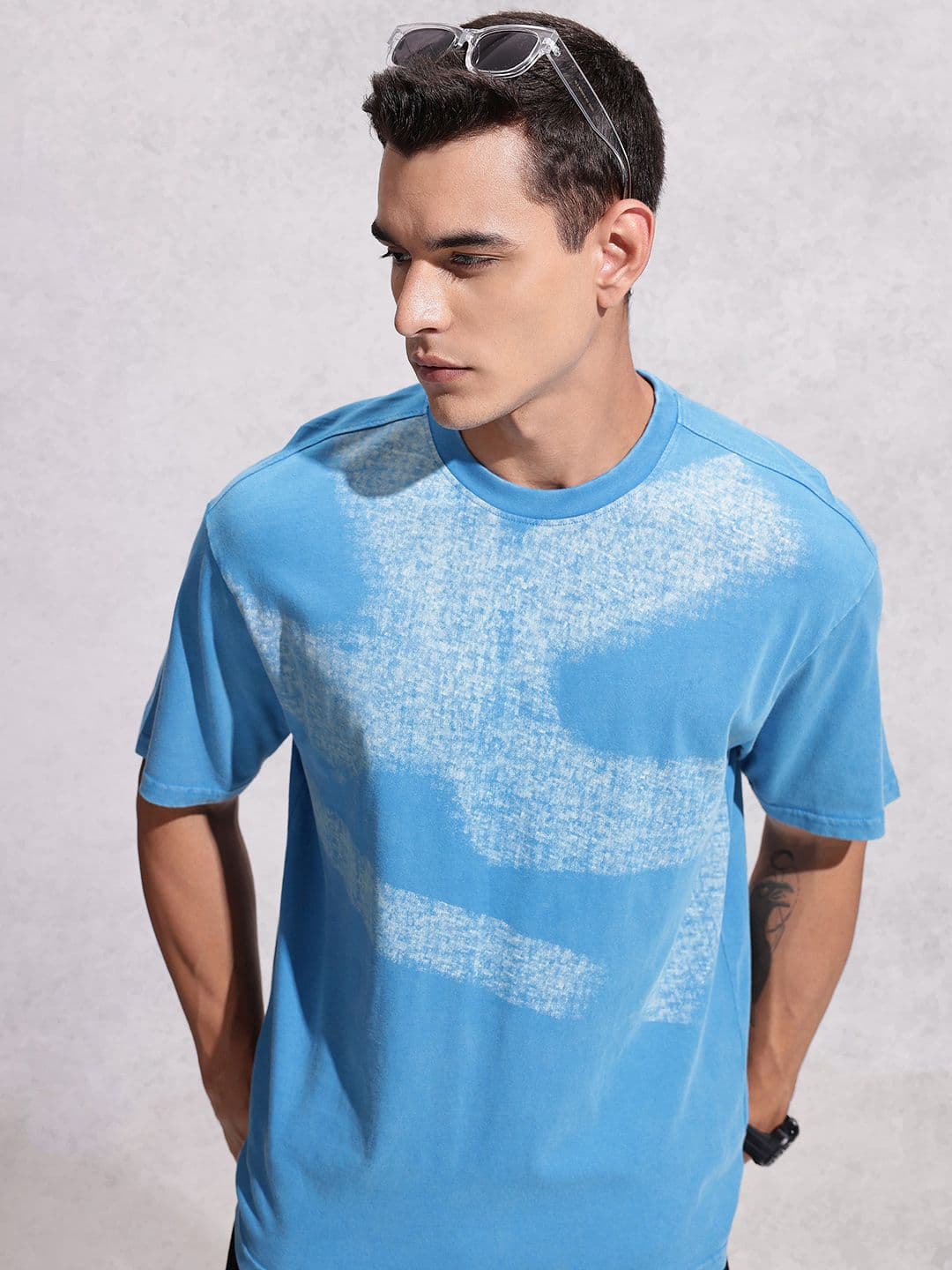 WROGN Brand Logo Printed Pure Cotton Oversized T-shirt - view 1