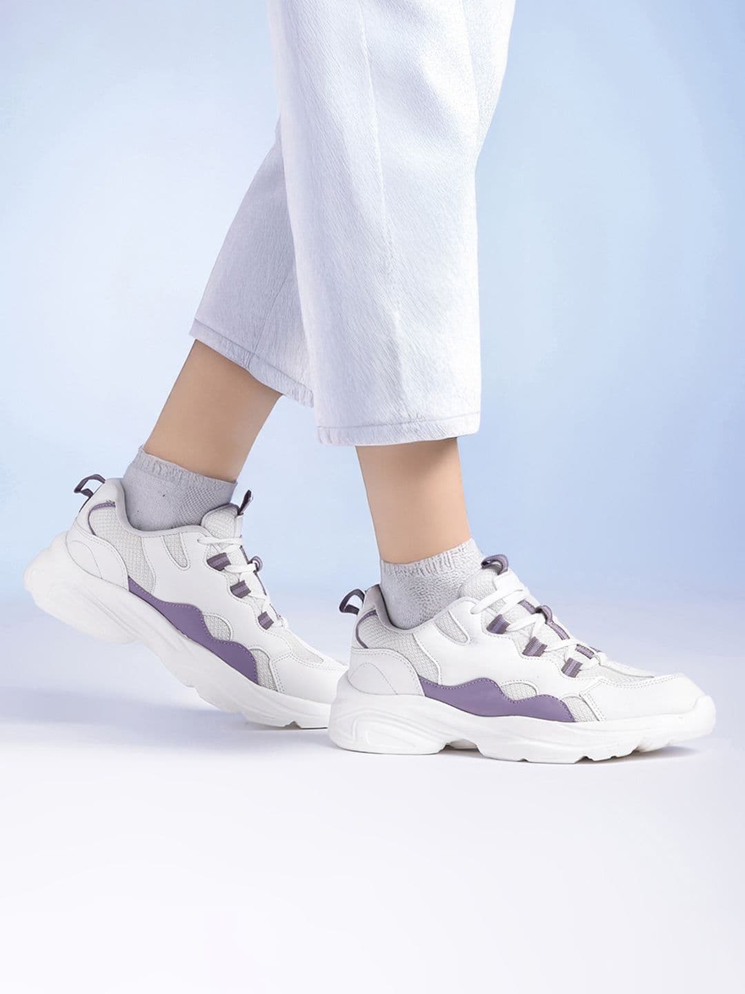 Mast & Harbour Women Striped Woven Design Sneakers - view 1