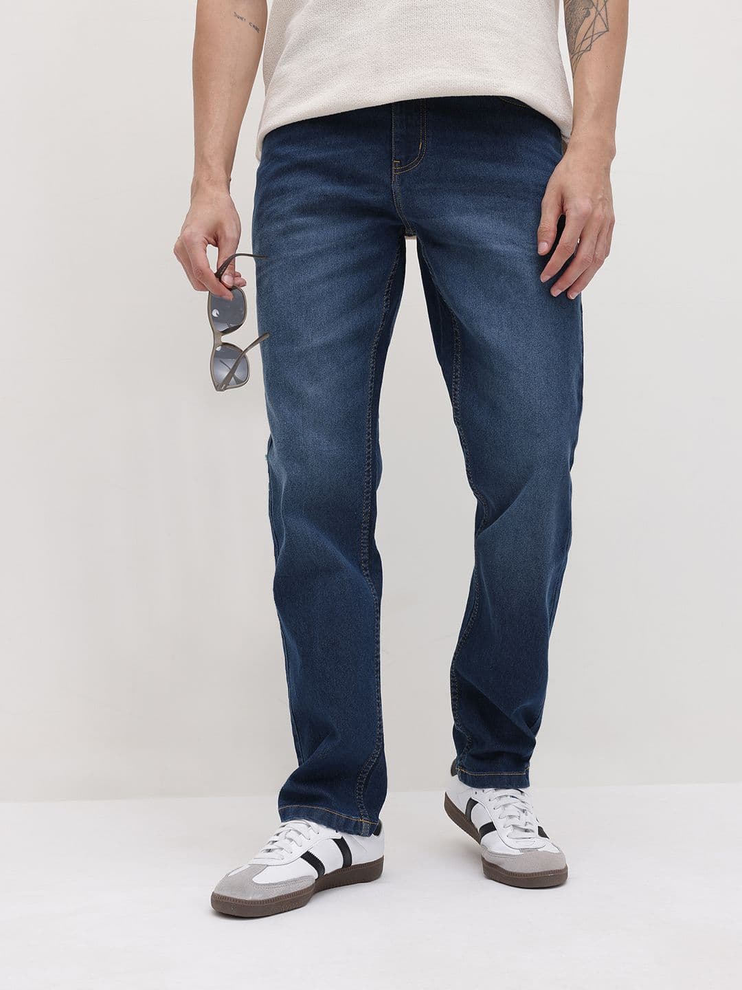 The Roadster Life Co. Men Slim Fit Mid-Rise Light Fade Stretchable Jeans - view 1