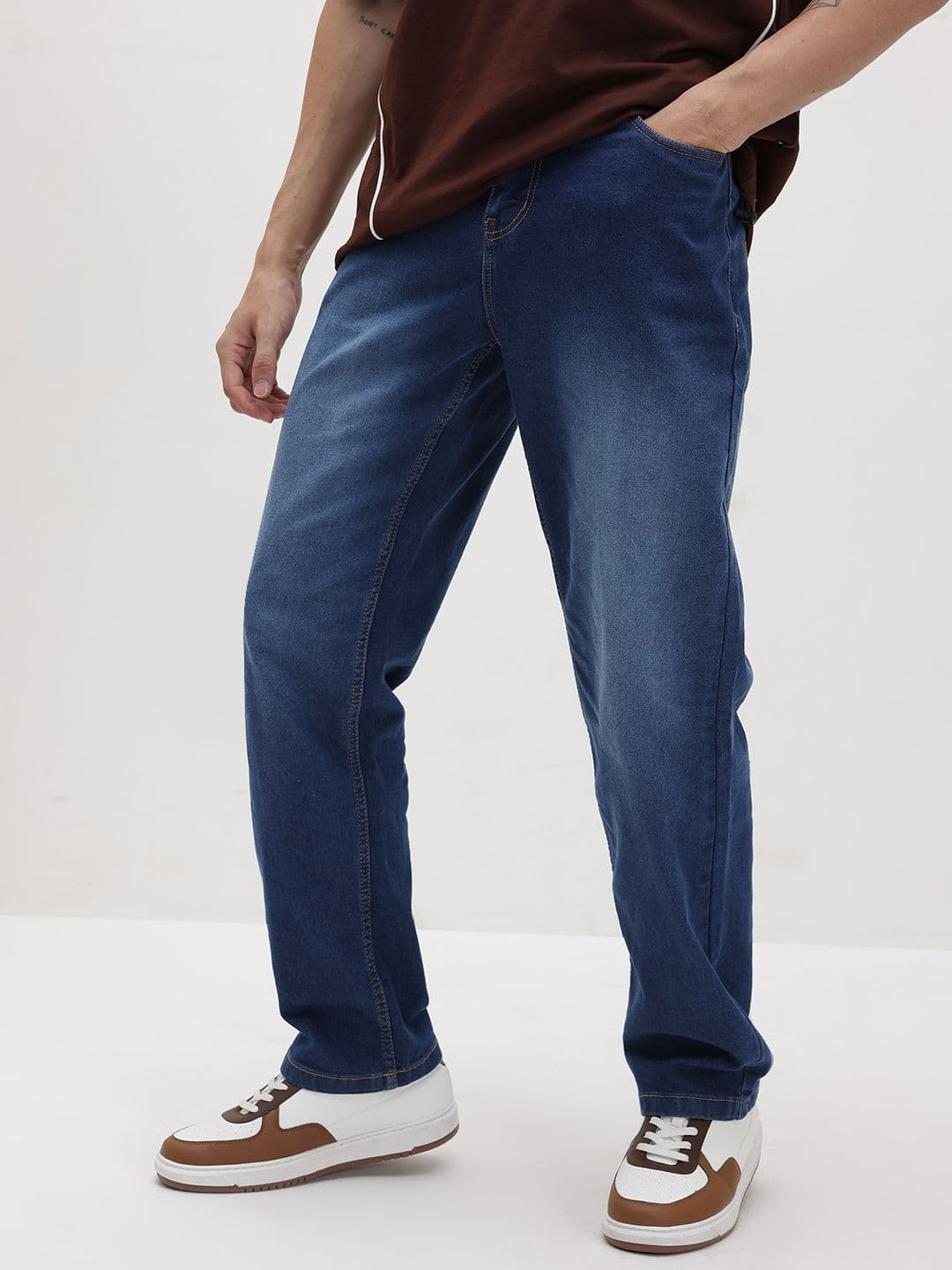 The Roadster Life Co. Men Mid-Rise Light Fade Stretchable Straight Fit Jeans - view 1