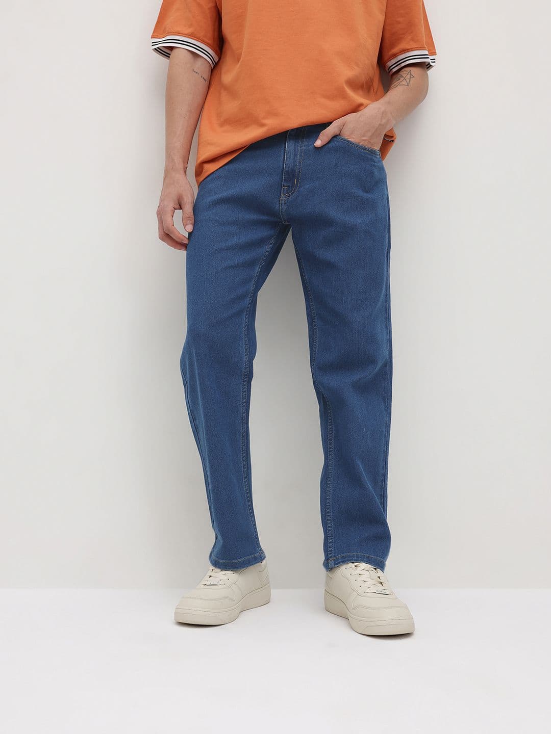 The Roadster Life Co. Men Mid-Rise Relaxed Fit Stretchable Jeans - view 1
