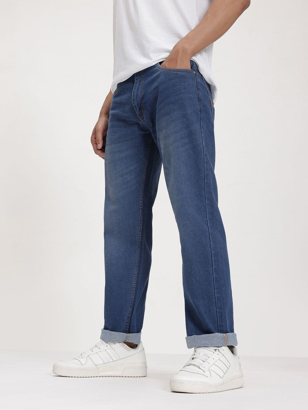 The Roadster Life Co. Men Mid-Rise Regular Fit Light Fade Stretchable Jeans - view 1