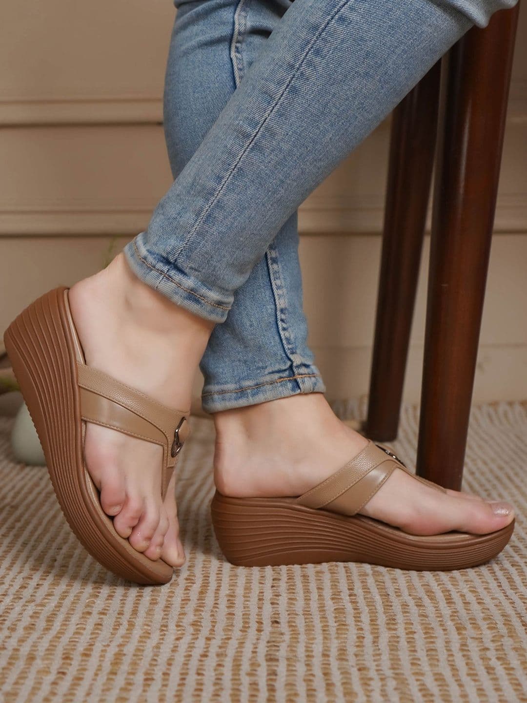 Shezone Wedge Sandals with Buckles - view 1