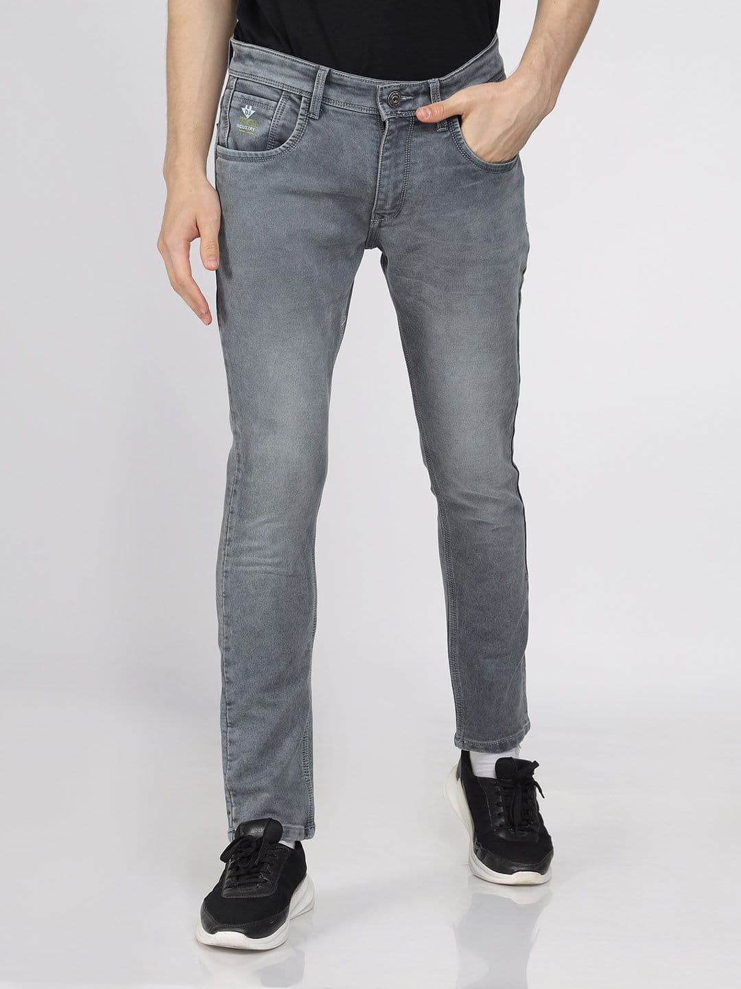 TCI Men Cotton Slim Fit Low Distress Heavy Fade Jeans - view 1