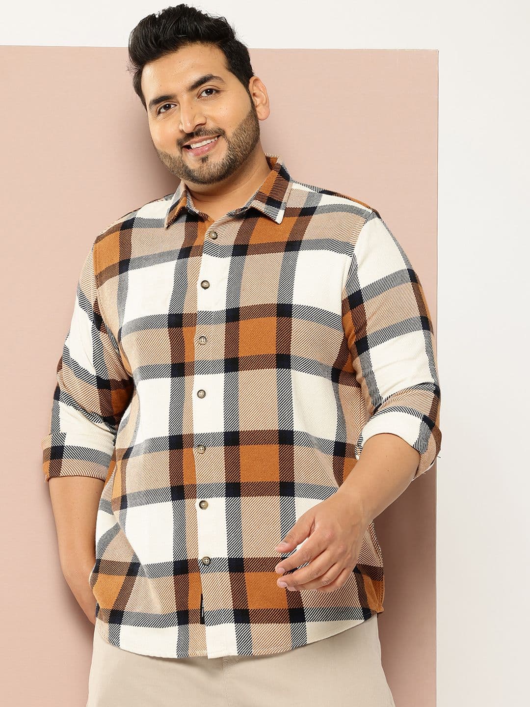 Thomas Scott Plus Size Checked Casual Shirt - view 1
