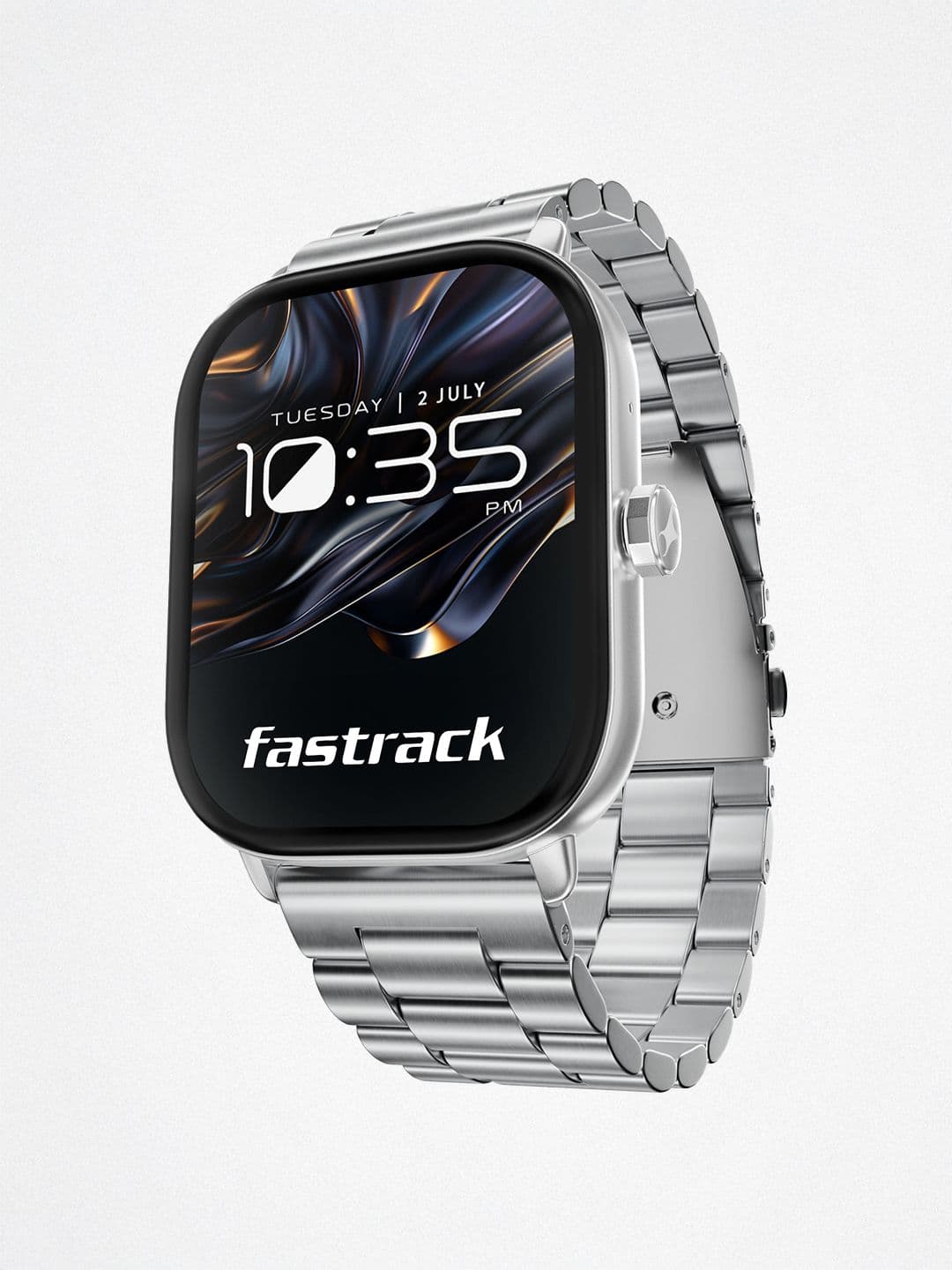 Fastrack Radiant FX2 2.04 Inch AMOLED AOD Premium Design Functional Crown SS Strap Smartwatch