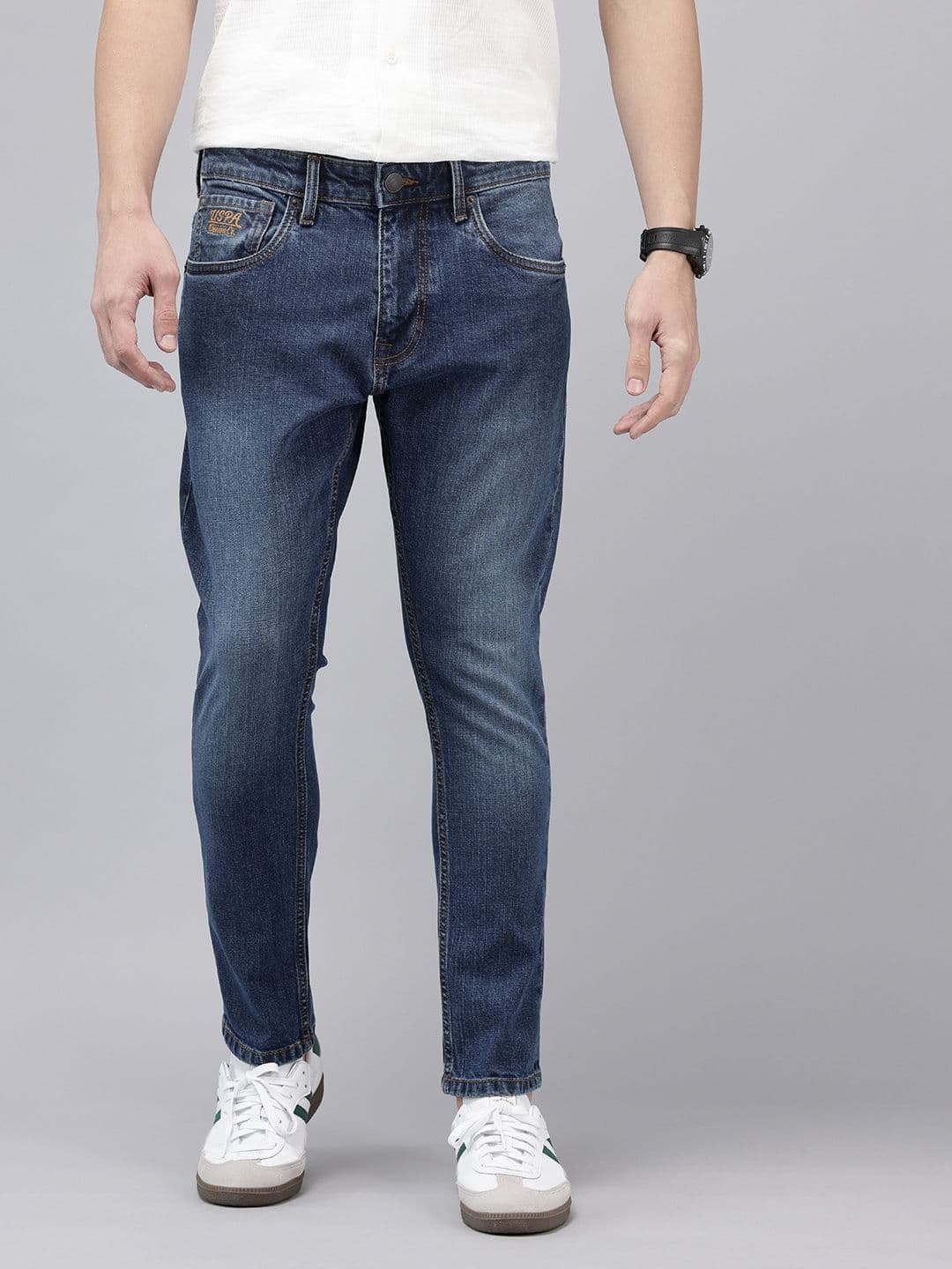 U.S. Polo Assn. Denim Co. Men Henry Cropped Skinny Fit Light Fade Stretchable Jeans - view 1