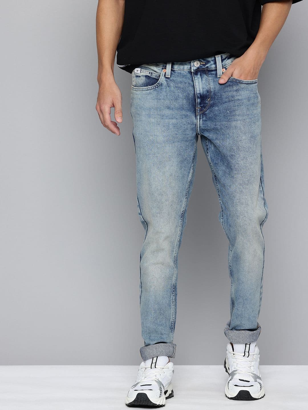 Flying Machine Men Super Skinny Fit Low-Rise Heavy Fade Stretchable Jeans - view 1
