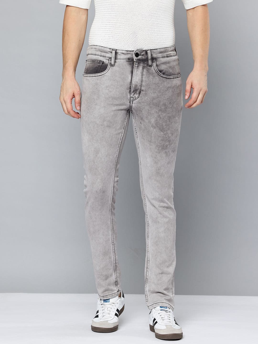 Flying Machine Men Slim Straight Fit Mid-Rise Heavy Fade Stretchable Jeans - view 1