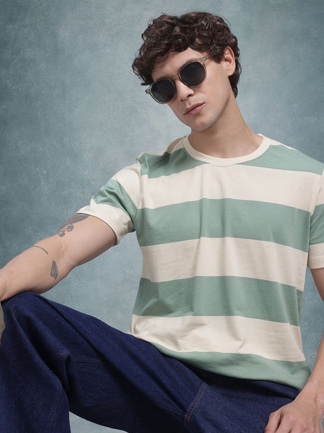 Roadster Men Striped T-shirt - view 1
