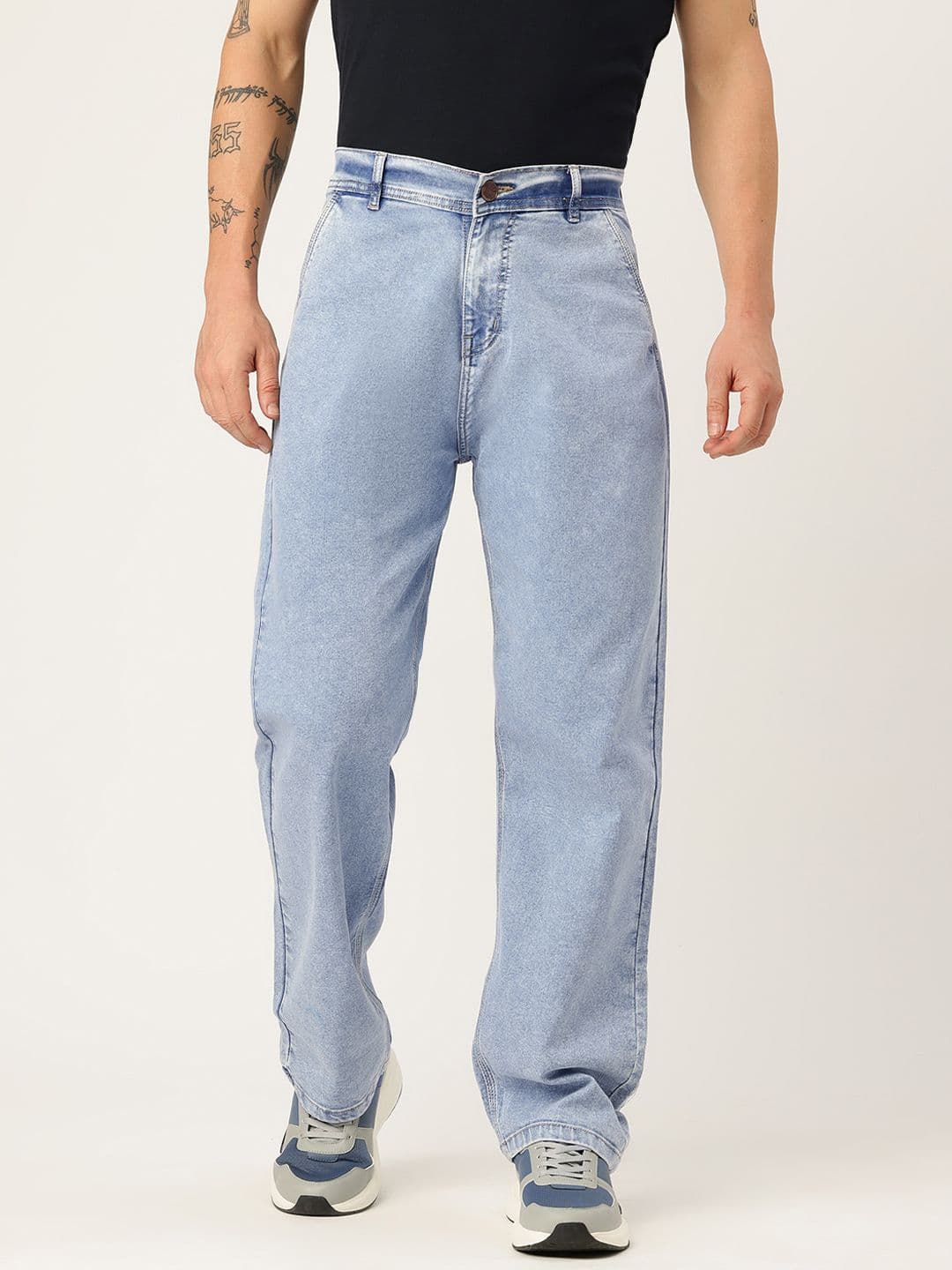PARIS HAMILTON Men Relaxed Fit Mid-Rise Heavy Fade Acid Wash Stretchable Jeans - view 1