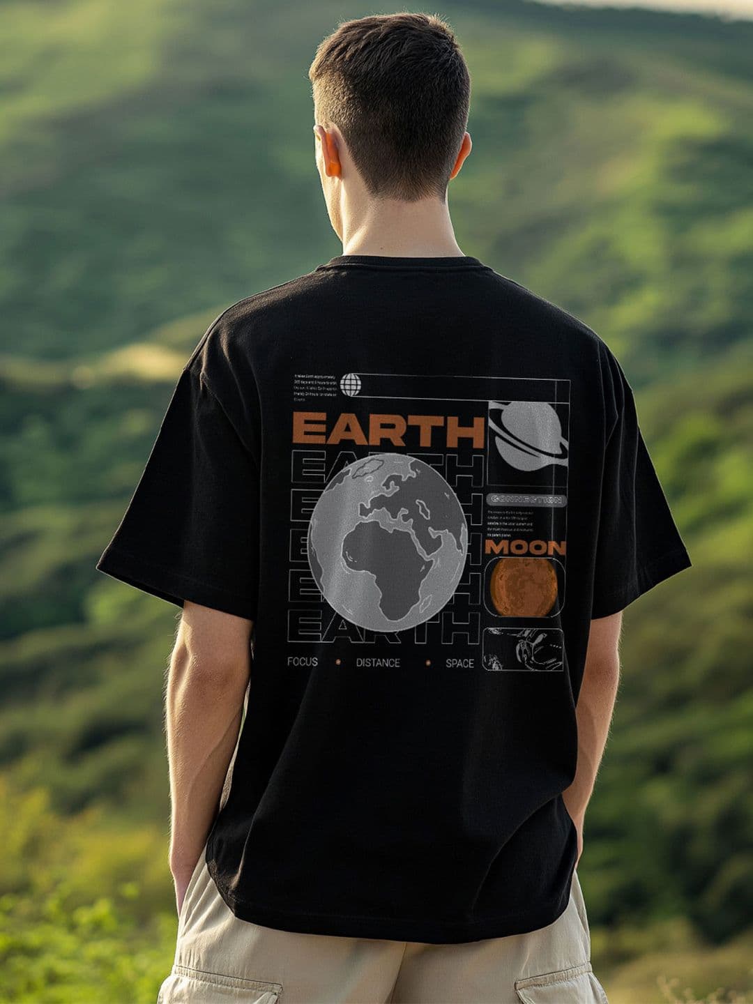 NOBERO Men Graphic Printed Round Neck Cotton Oversized T-shirt - view 1
