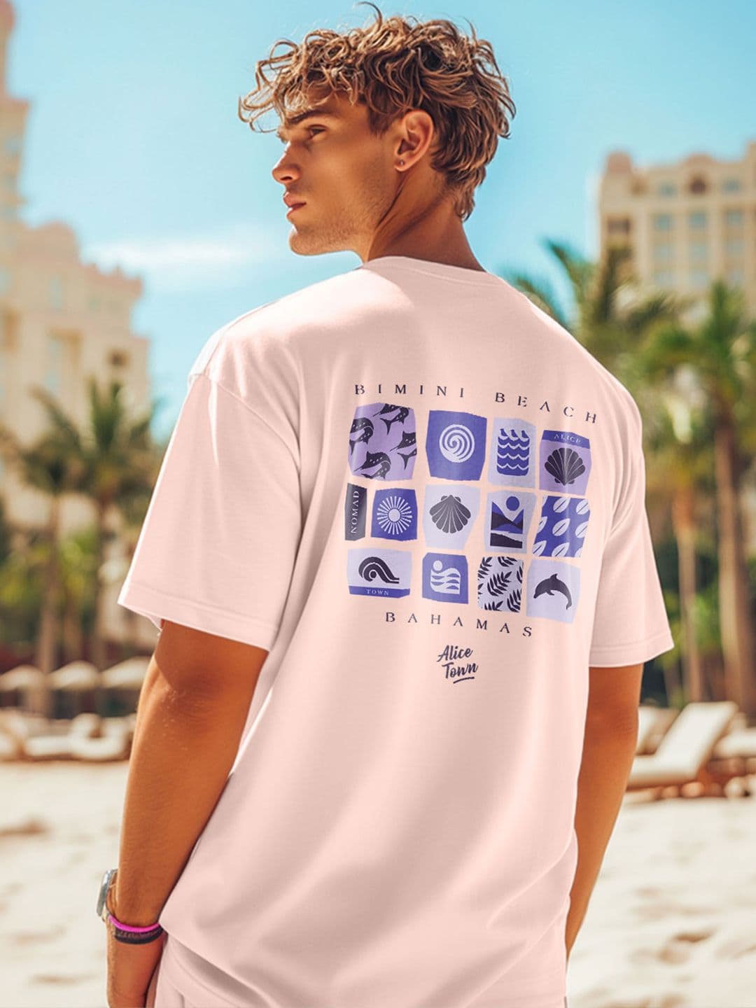 NOBERO Men Graphic Printed Round Neck Cotton Oversized T-shirt - view 1
