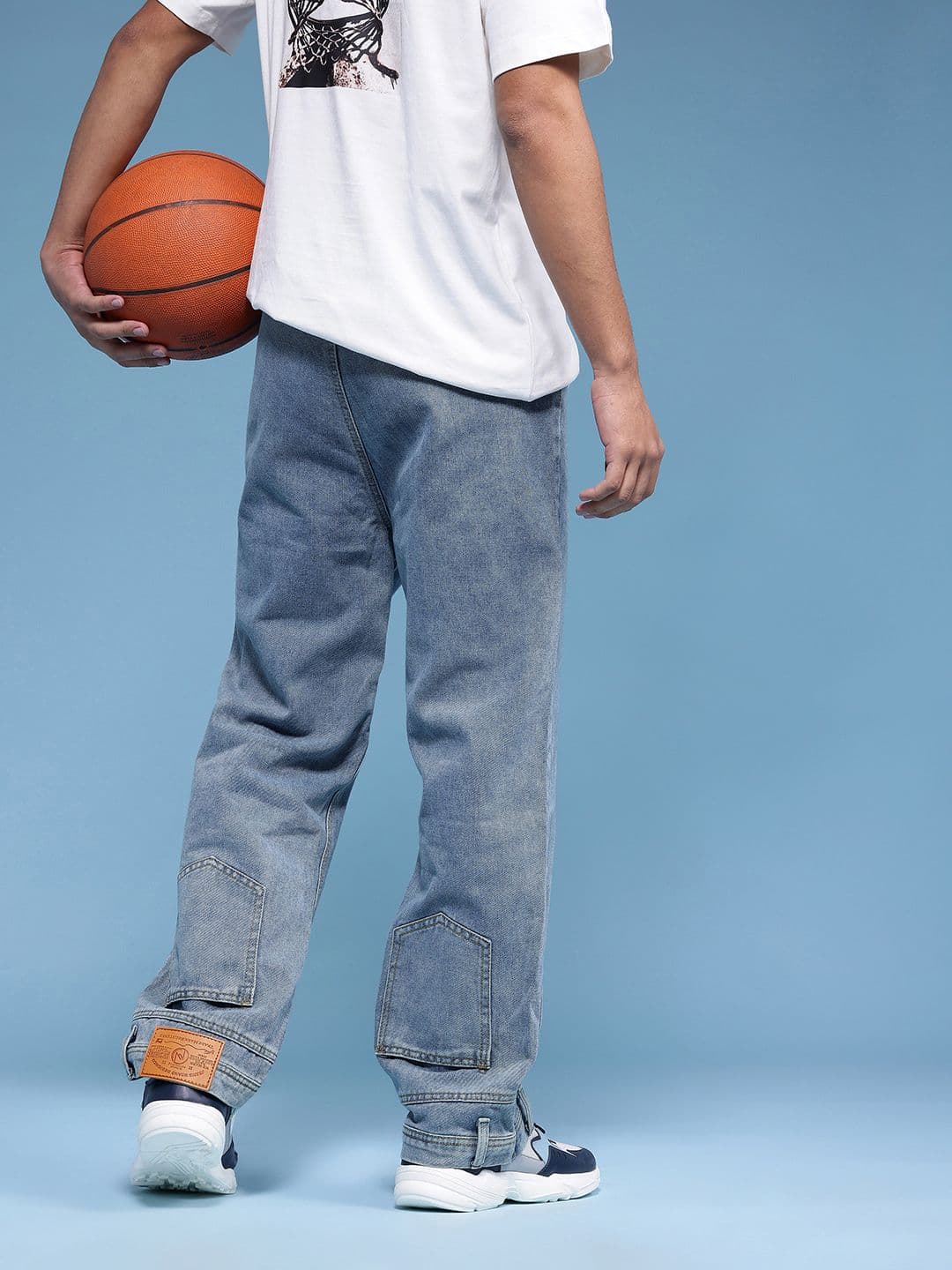 HERE&NOW Men Wide Leg Light Fade Jeans - view 1