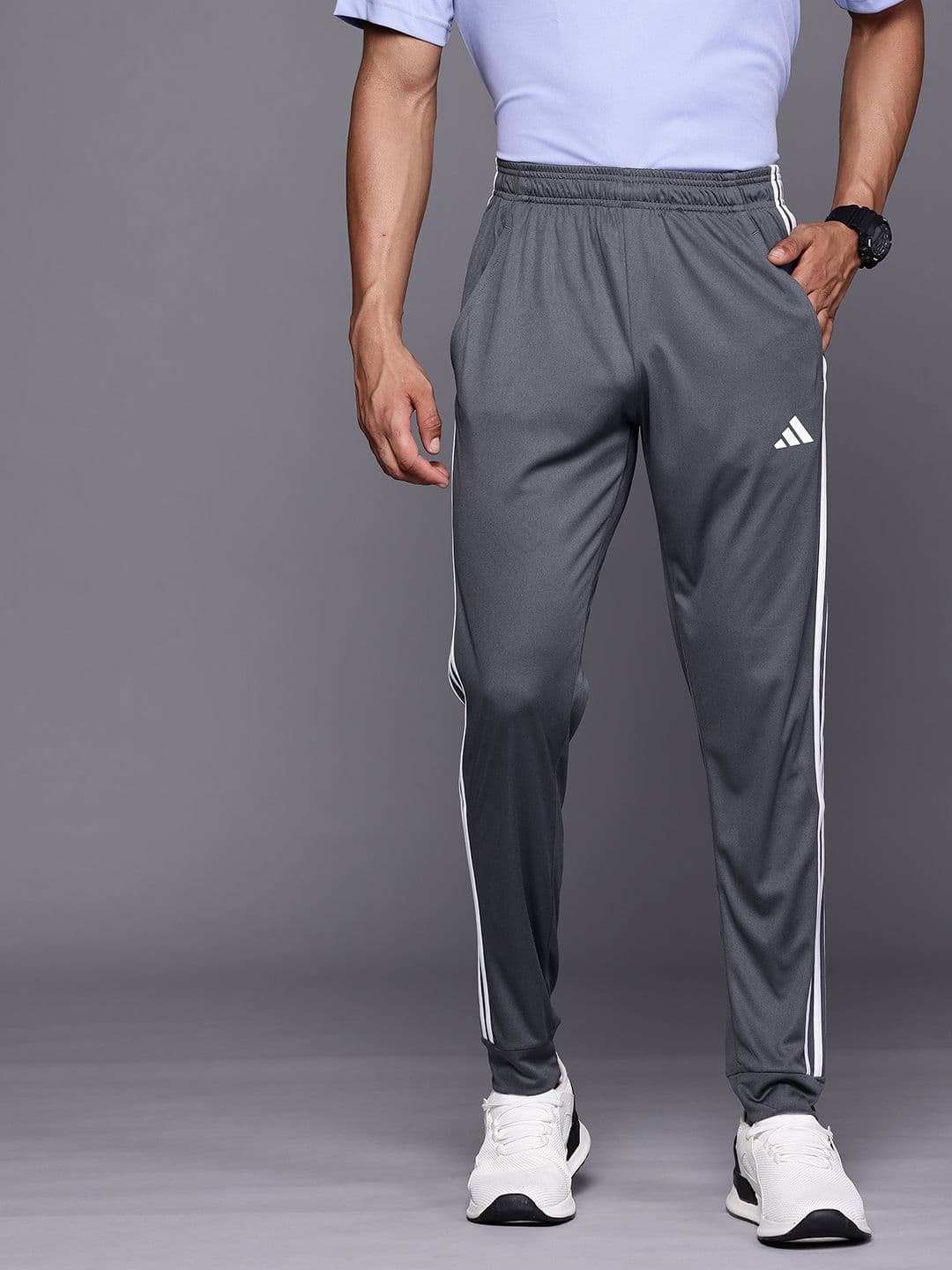 ADIDAS Men 3 Striped Mid-Rise Regular Fit Training Joggers - view 1