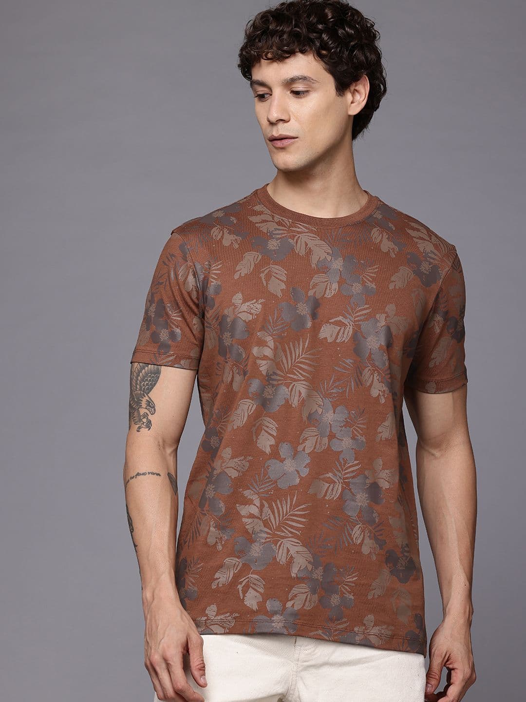 Allen Solly Floral Print Pure Cotton T-shirt - view 1