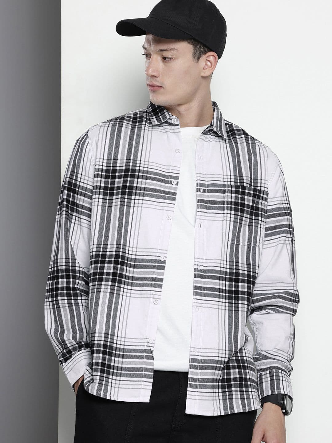 The Indian Garage Co Pure Cotton Tartan Checks Corduroy Casual Shirt - view 1