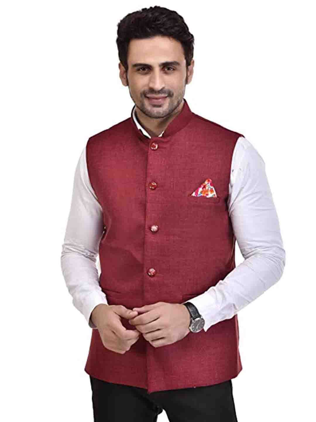 Seetoo Woven Design Nehru Jackets - view 1