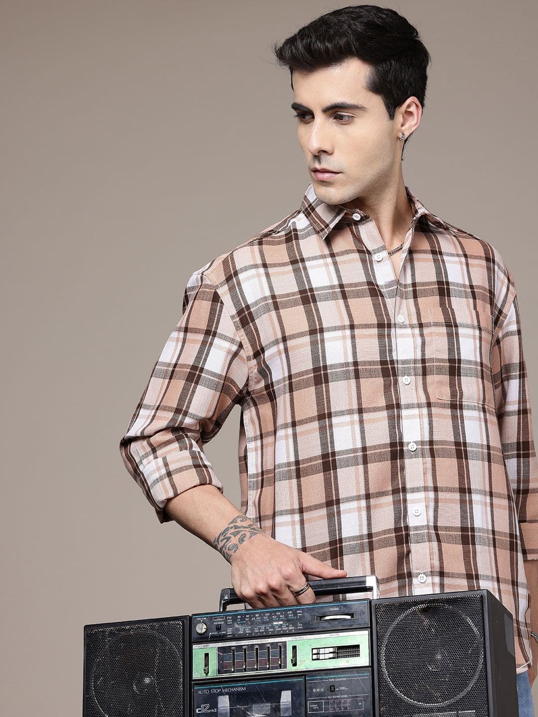 The Roadster Lifestyle Co. Relaxed Fit Checked Casual Shirt - view 1