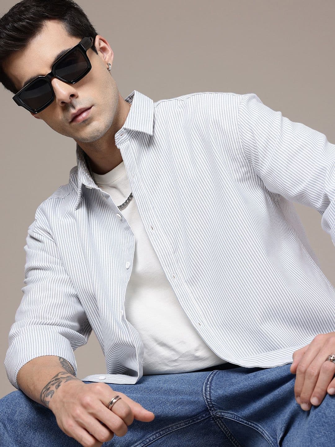 The Roadster Lifestyle Co. Relaxed Fit Striped Casual Shirt - view 1