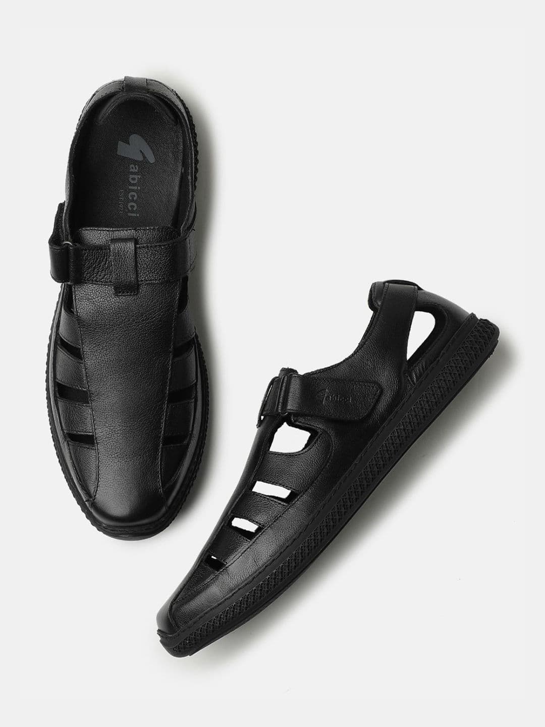 GABICCI Men Sea Man Black Leather Slip-On Sandals - view 1