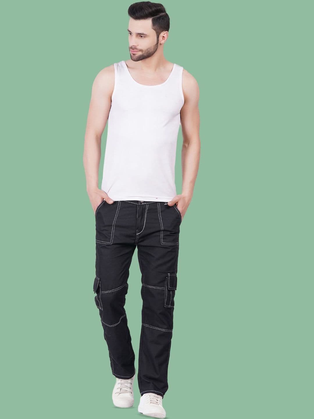 LINARIA Men Classic Tapered Fit Slash Knee Jeans - view 1