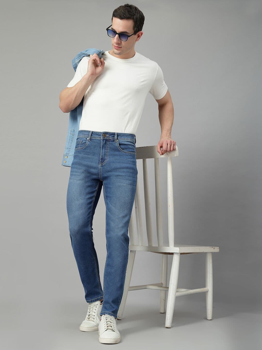 Style Quotient Men Light Fade Stretchable Denim Jeans - view 1