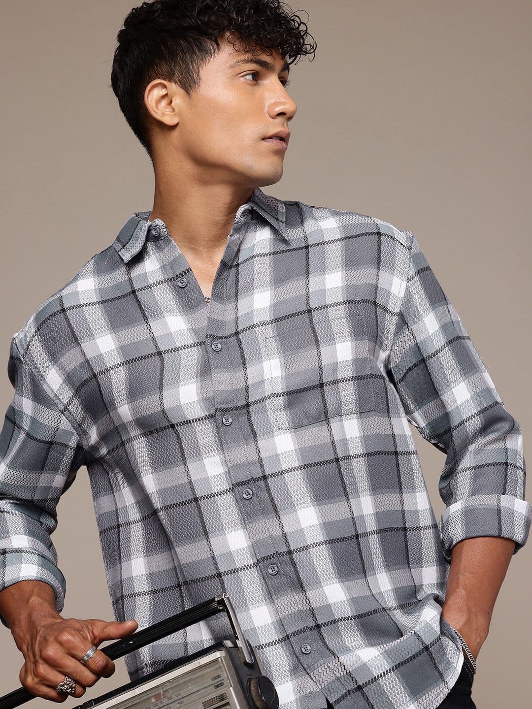 The Roadster Lifestyle Co. Checked Relaxed Fit Shirt - view 1