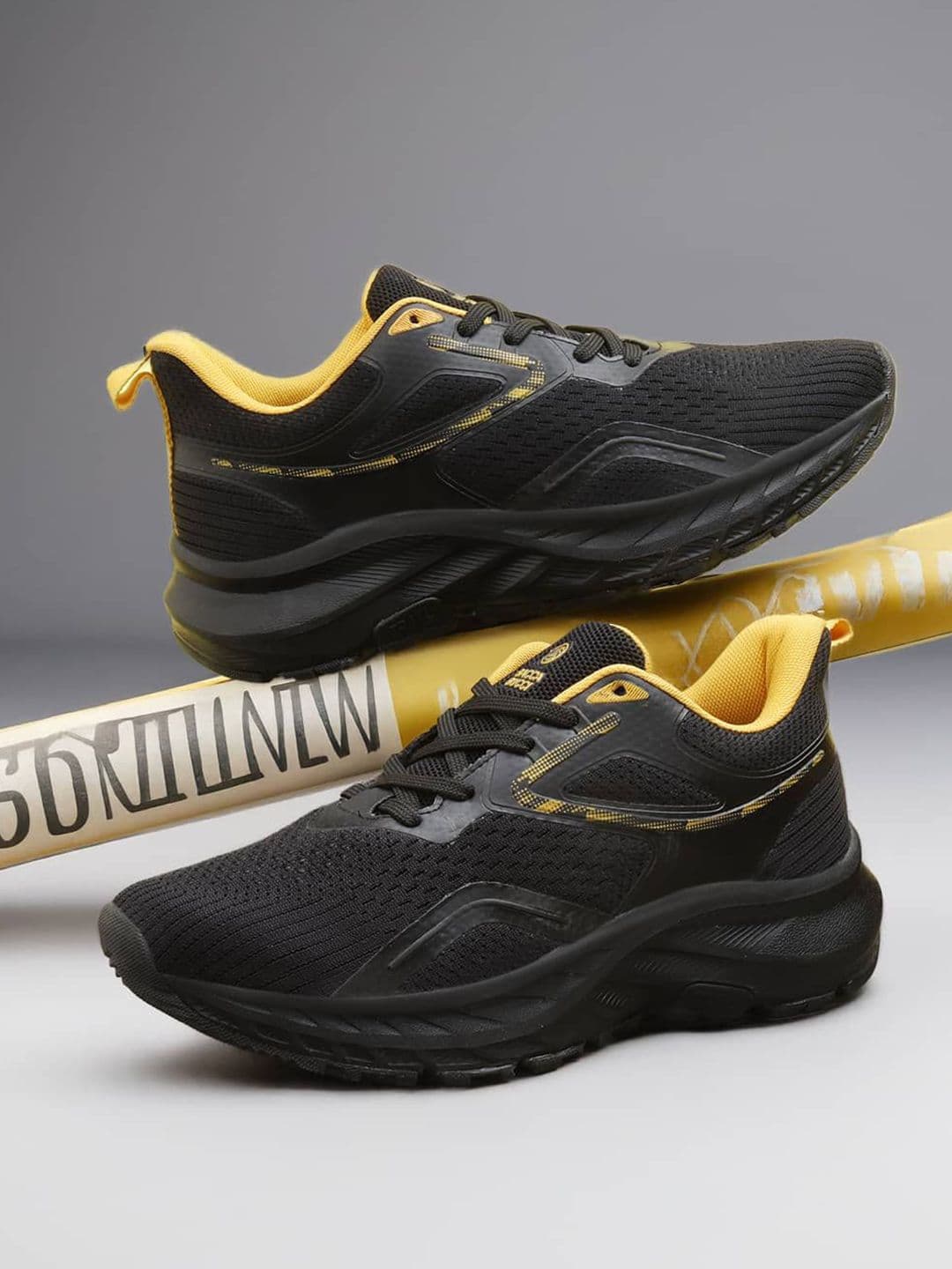 bacca bucci Stratos Athleisure Black Mesh Running Shoes - view 1