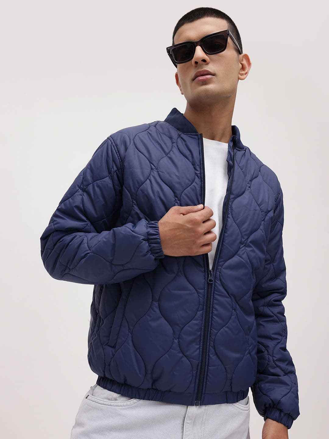 The Roadster Life Co. Stand Collar Regular Fit Quilted Jacket - view 1