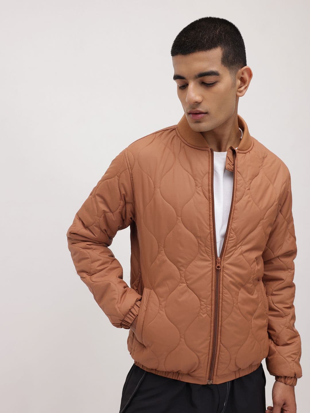 The Roadster Life Co. Stand Collar Regular Fit Quilted Jacket - view 1