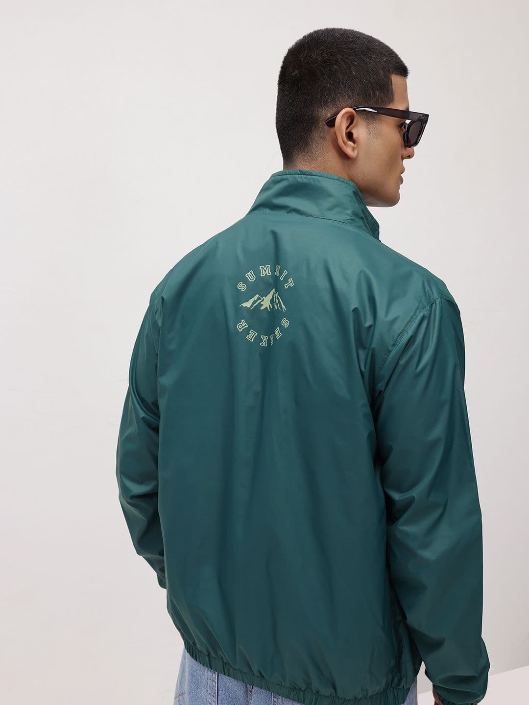 The Roadster Life Co. Typography Print Detail Mock Collar Bomber Jacket - view 1