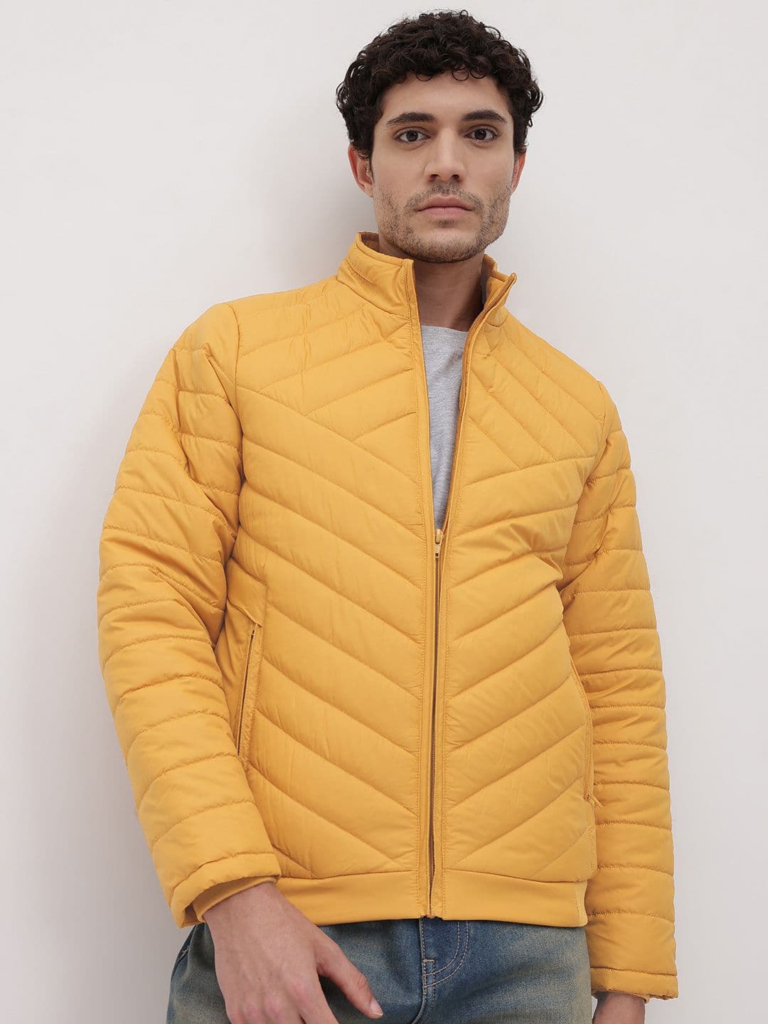 The Roadster Life Co. Mock Collar Regular Fit Padded Jacket - view 1