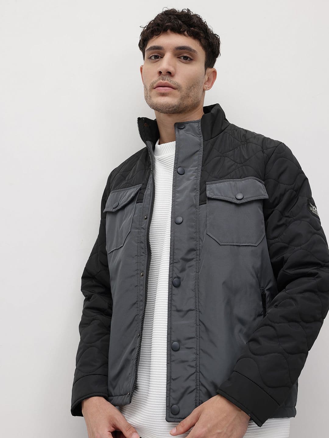 The Roadster Life Co. Colourblocked Padded Jacket - view 1