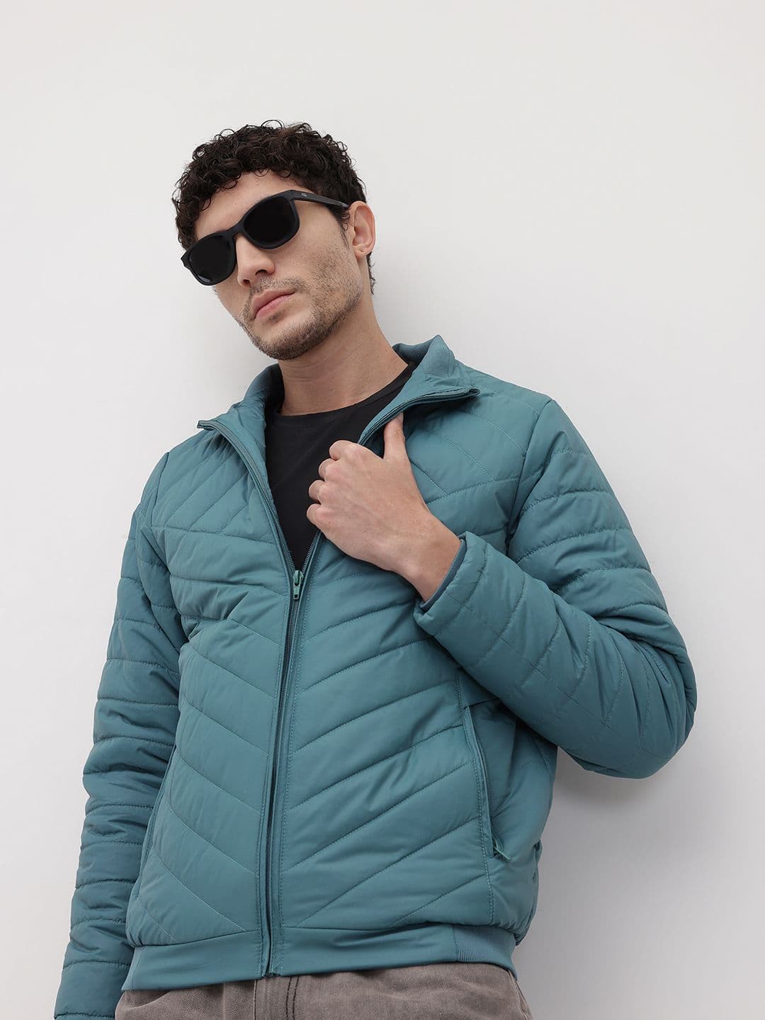 The Roadster Life Co. Mock Collar Regular Fit Padded Jacket - view 1