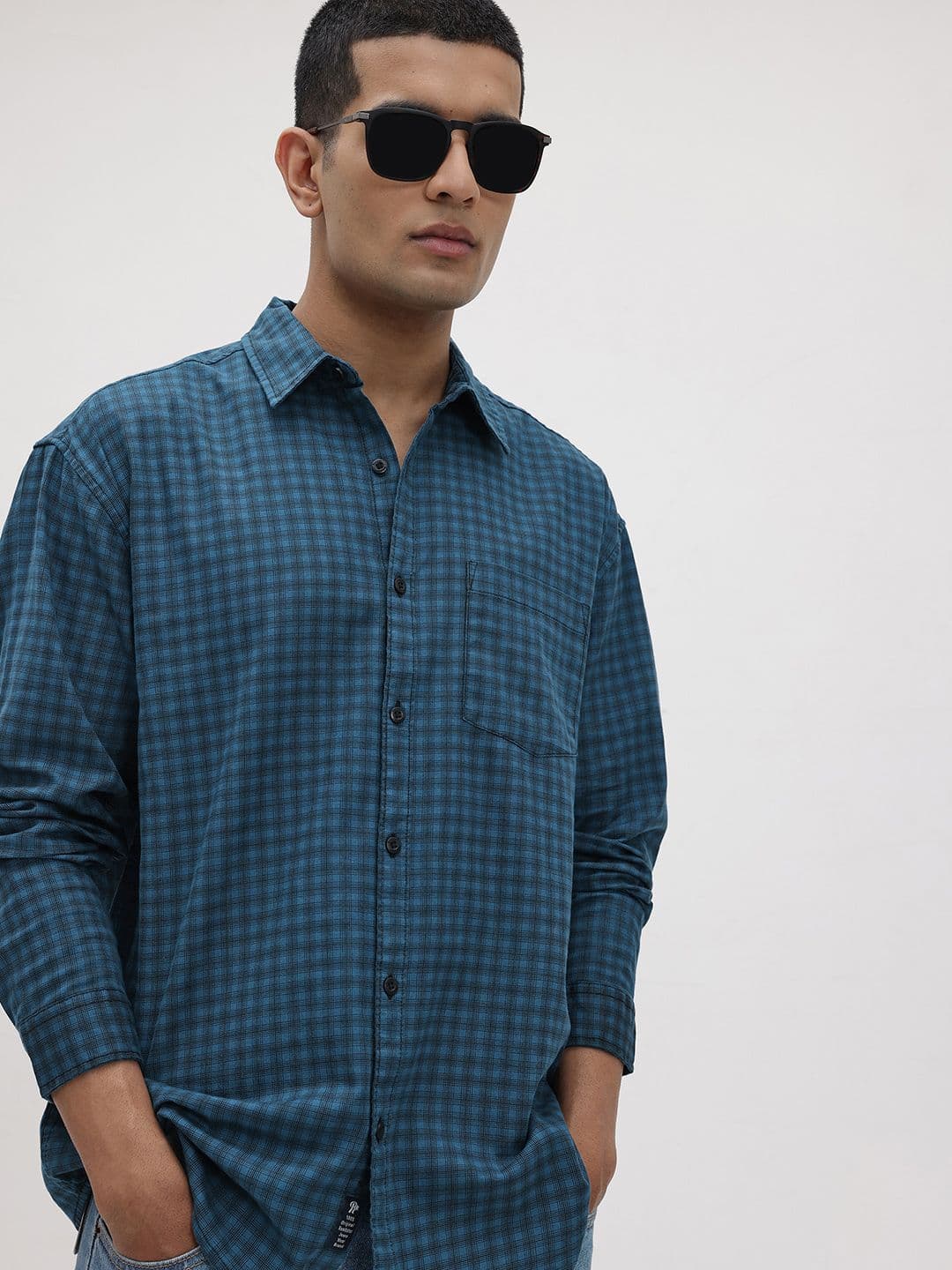 The Roadster Life Co. Checked Relaxed Fit Pure Cotton Shirt - view 1