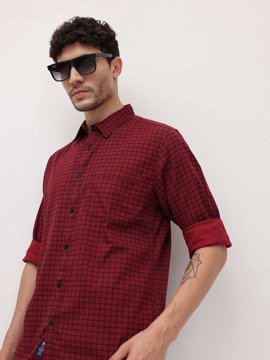 The Roadster Life Co. Pure Cotton Checked Casual Shirt - view 1