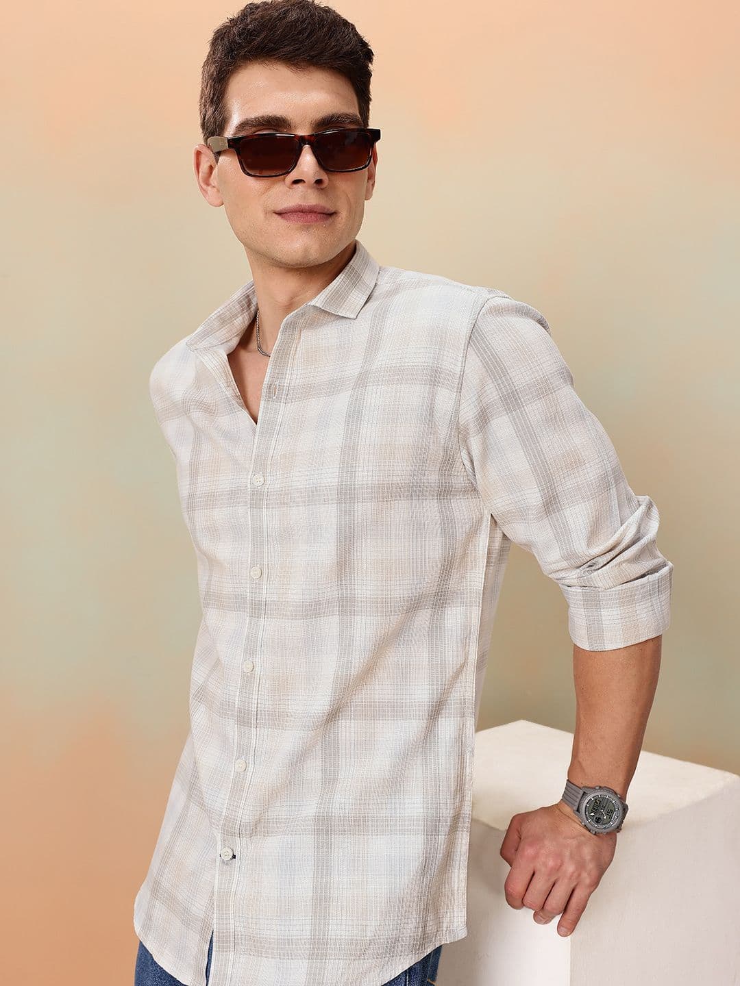 Mast & Harbour Checked Casual Shirt - view 1