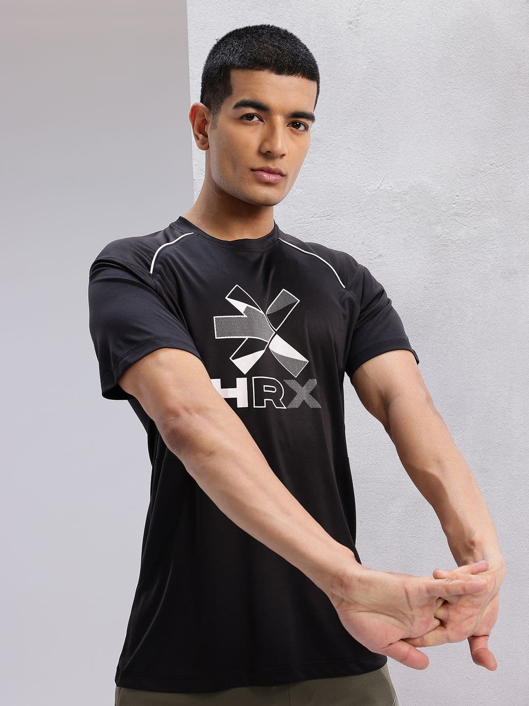 HRX by Hrithik Roshan Brand Logo Print Rapid-Dry Training T-shirt - view 1