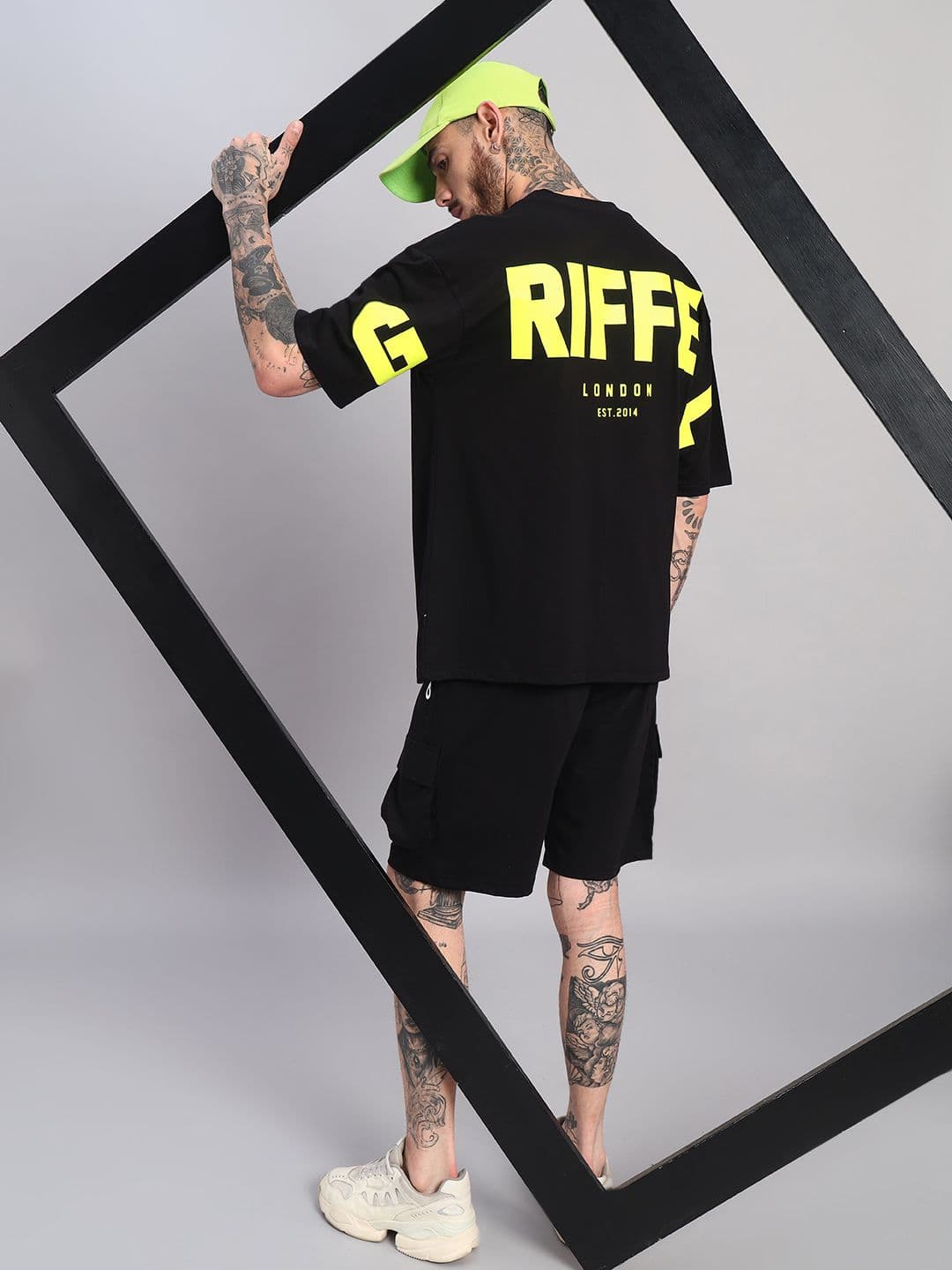 GRIFFEL Men Printed Drop-Shoulder Sleeves Ultralite T-shirt - view 1