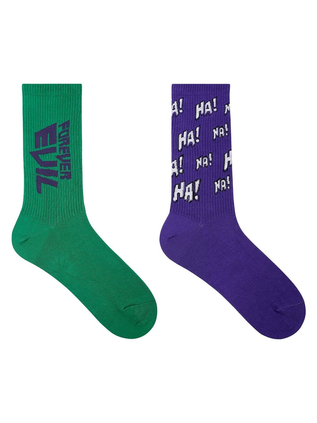 Socksxpress Justice League Joker Men Pack of 2 Ribbed Mouth Crew Socks - view 1